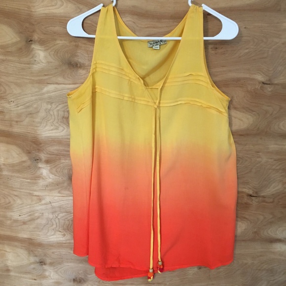 One world Women's small ombre Boho tank top blouse - Picture 1 of 6